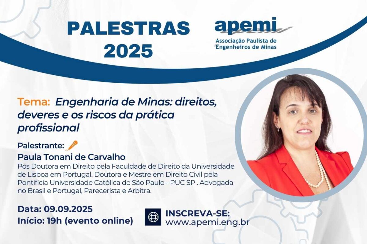 Palestra - Engenharia de Minas: direitos, deveres e os riscos da prática profissional